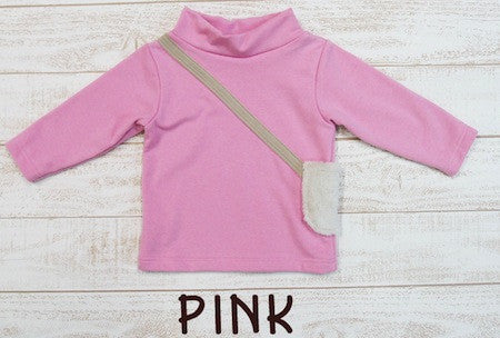 Long Sleeve Shirt w/ Fur pocket - 4129 pink